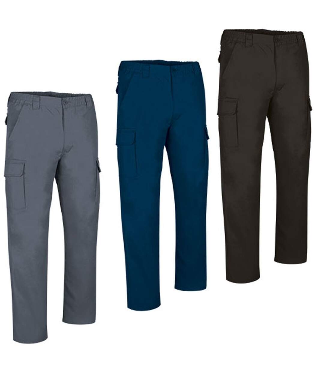 Lot 3 pantalons de travail homme - FORCE - bleu marine gris et noir