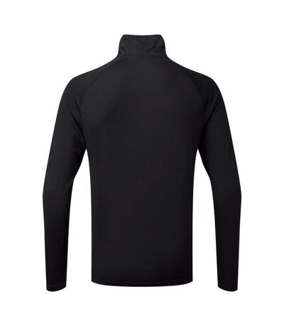 TriDri Mens Long Sleeve Performance Quarter Zip Top (Black/White)