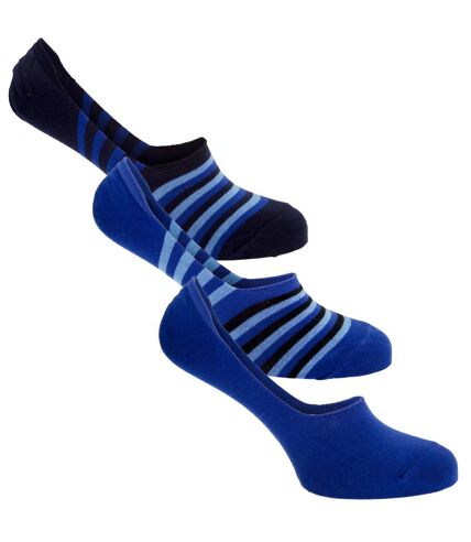 Floso Mens Invisible Trainer Socks (Pack Of 3) (Black/White) - UTMB429