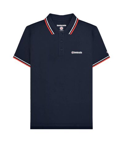 Polo ss25 homme bleu marine foncé / blanc / rouge Lambretta