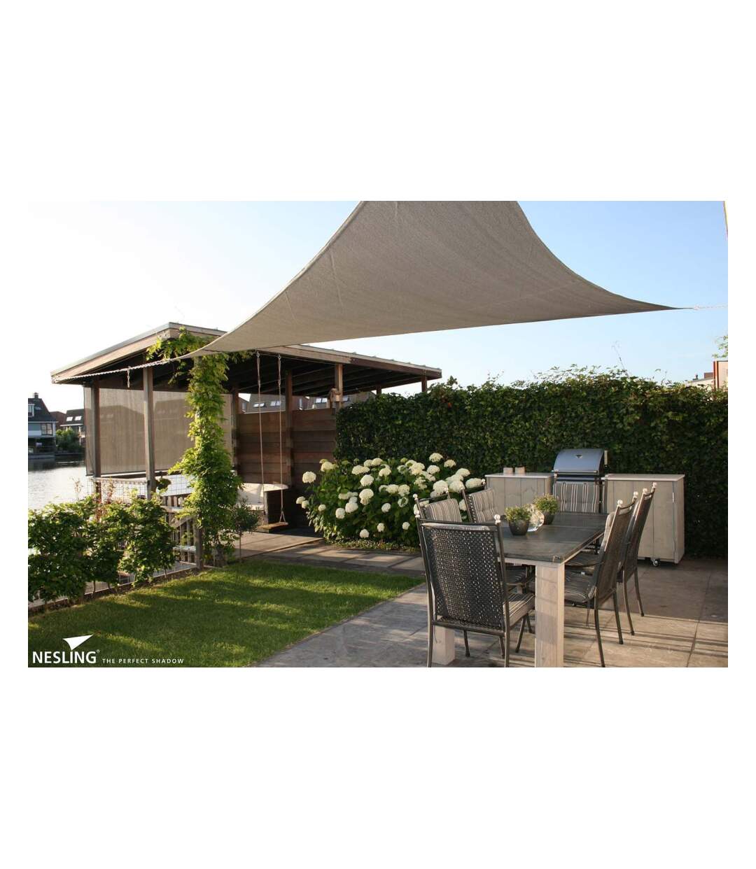 Voile d'ombrage triangulaire Coolfit sable 5 x 5 x 7.1 m