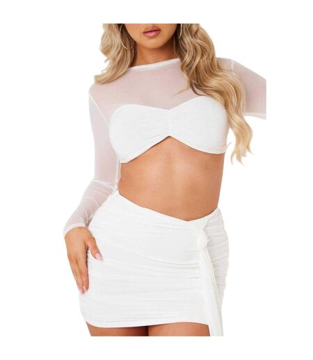 Ensemble Haut & Jupe Femme Blanc Missy Empire