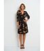Robe fluide imprimé animalier col V-1