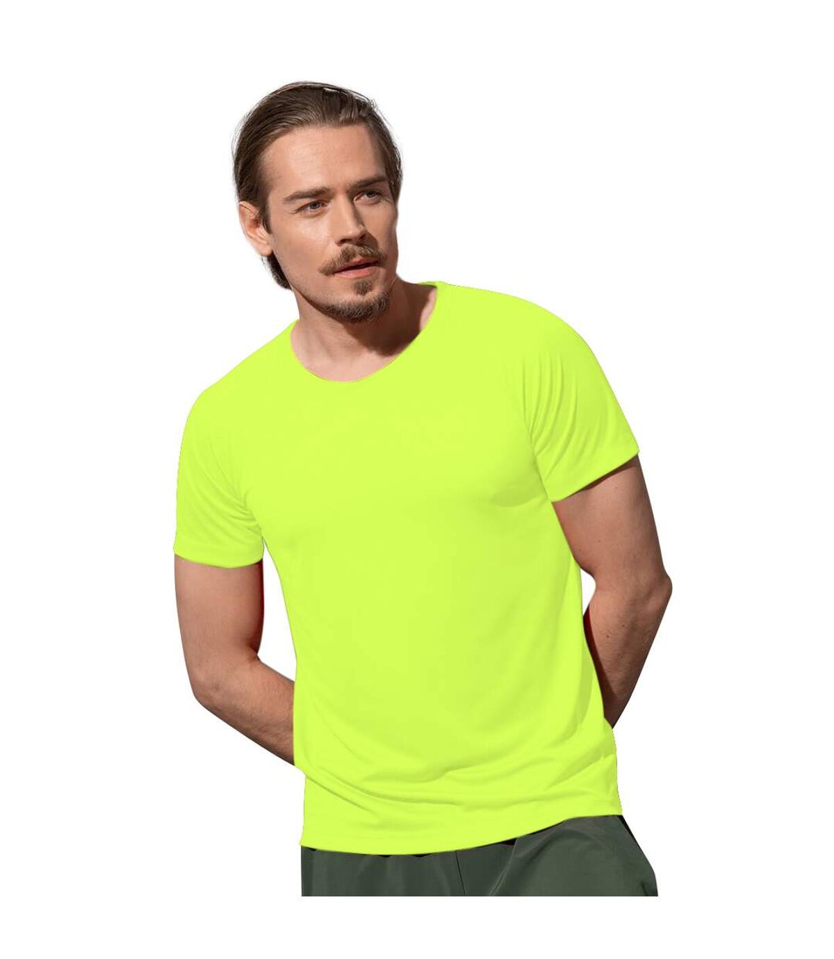 Stedman Mens Active Raglan Mesh T-Shirt (Cyber Yellow)