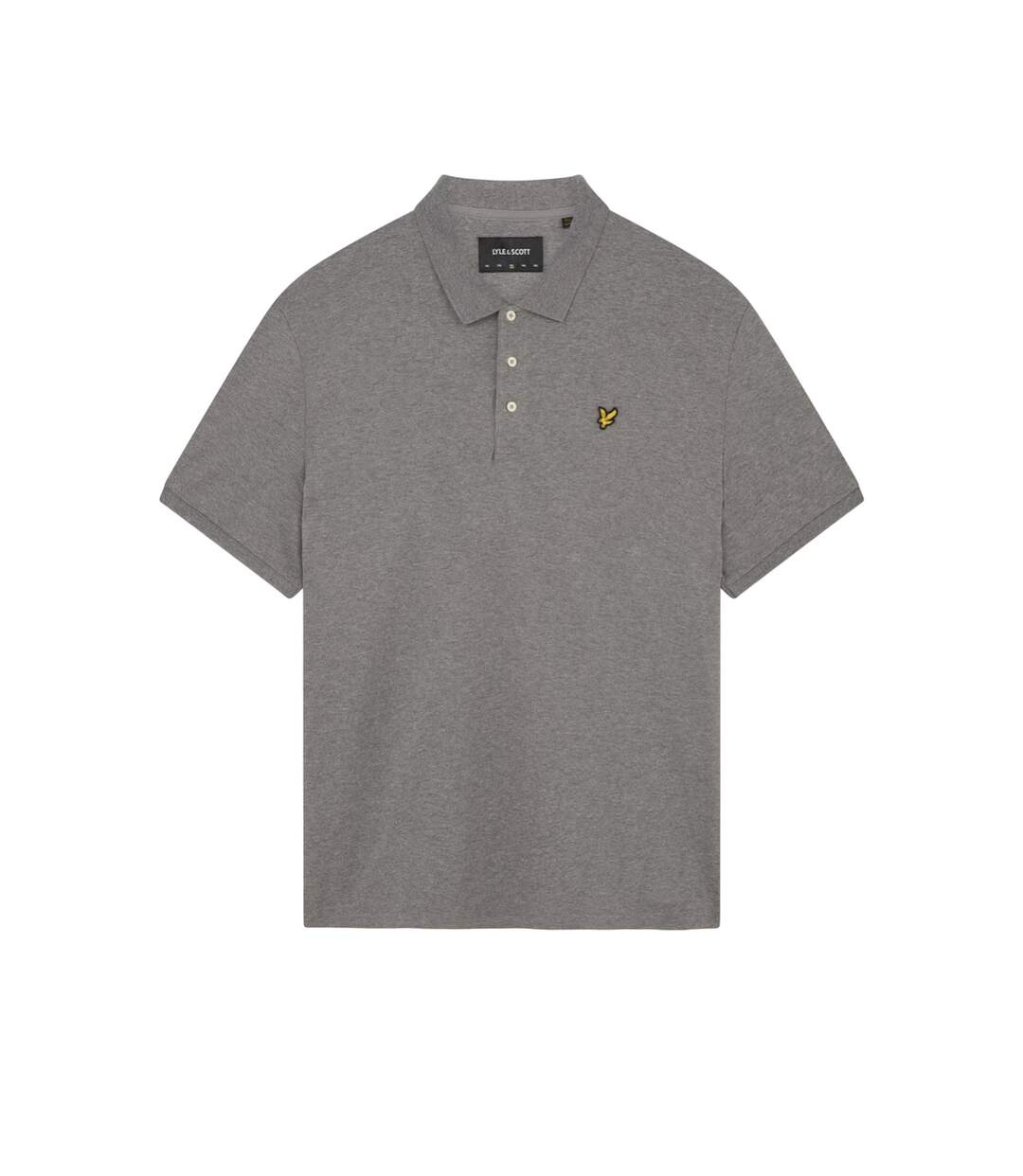 Polo uni pour hommes gris moyen marl Lyle & Scott-1