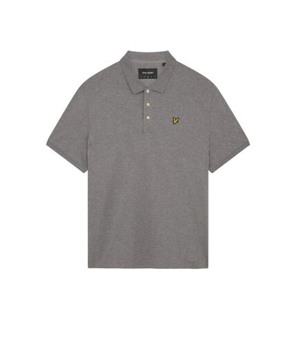 Mens plain polo shirt mid grey marl Lyle & Scott