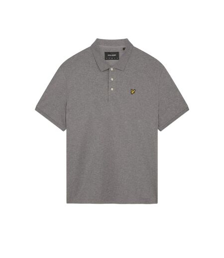 Mens plain polo shirt mid grey marl Lyle & Scott