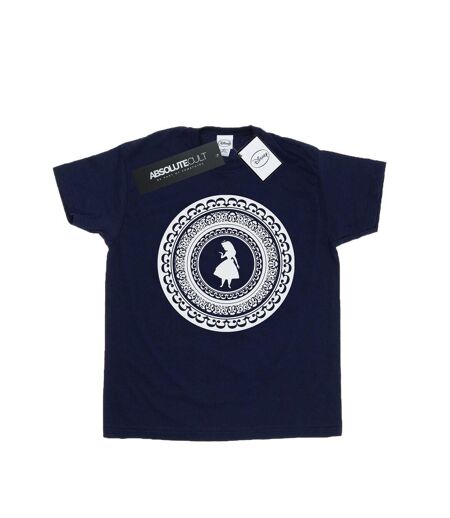 Disney Womens/Ladies Alice In Wonderland Circle Cotton Boyfriend T-Shirt (Bleu marine) - UTBI8543