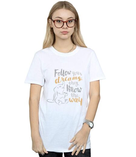 Disney - T-shirt DUMBO FOLLOW YOUR DREAM - Femme (Blanc) - UTBI16979