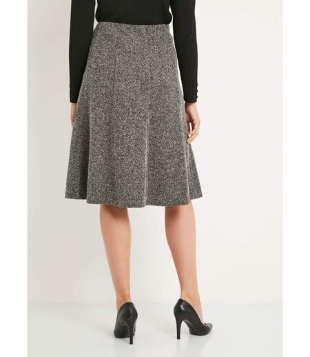 Jupe évasée maille jacquard taille élastiquée