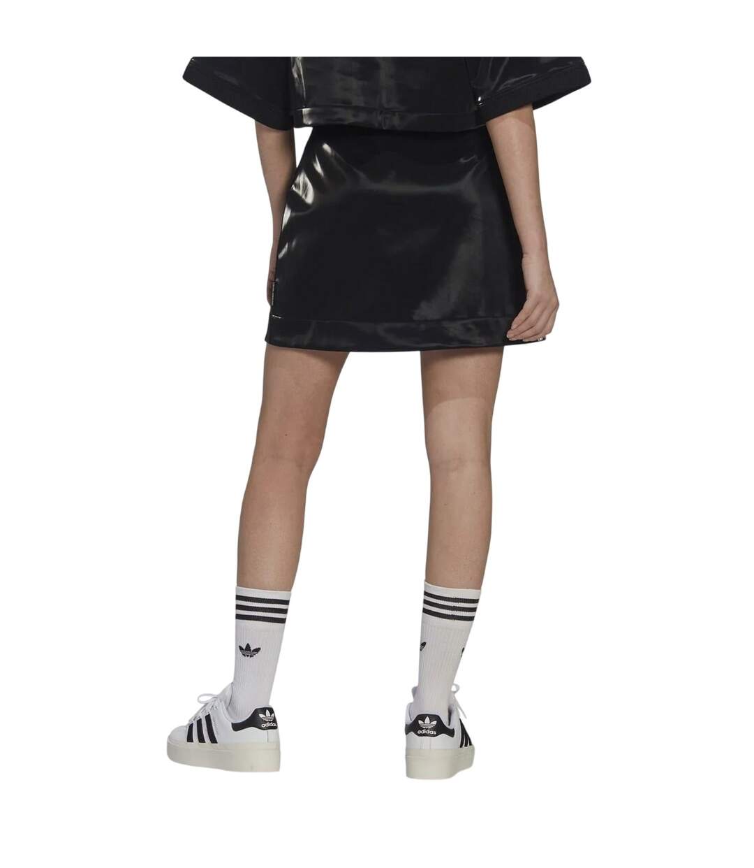 Womens/ladies Originals 3 Stripes Mini Skirt Black Adidas-3