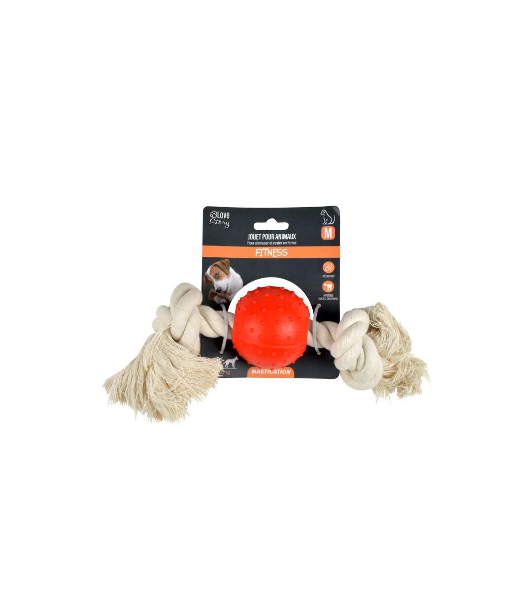 Jouet pour Chien Corde & Balle 33cm Naturel