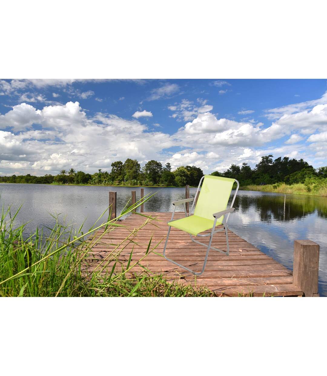 Chaise de camping pliable - Vert anis-2