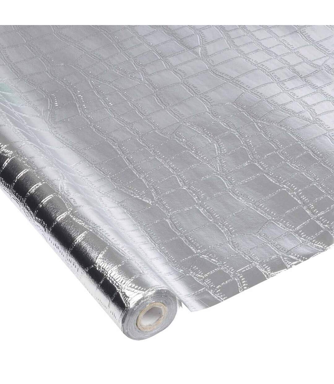 Nappe Plastique Effet Peau de Crocodile 1,20x5m Argent-1