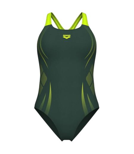 Maillot De Bain 1 Pièce Motif/style Géométrique Poseidnia Femme Vert De Gris Clair Vert Clair Vif Arena
