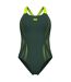 Maillot De Bain 1 Pièce Motif/style Géométrique Poseidnia Femme Vert De Gris Clair Vert Clair Vif Arena-1