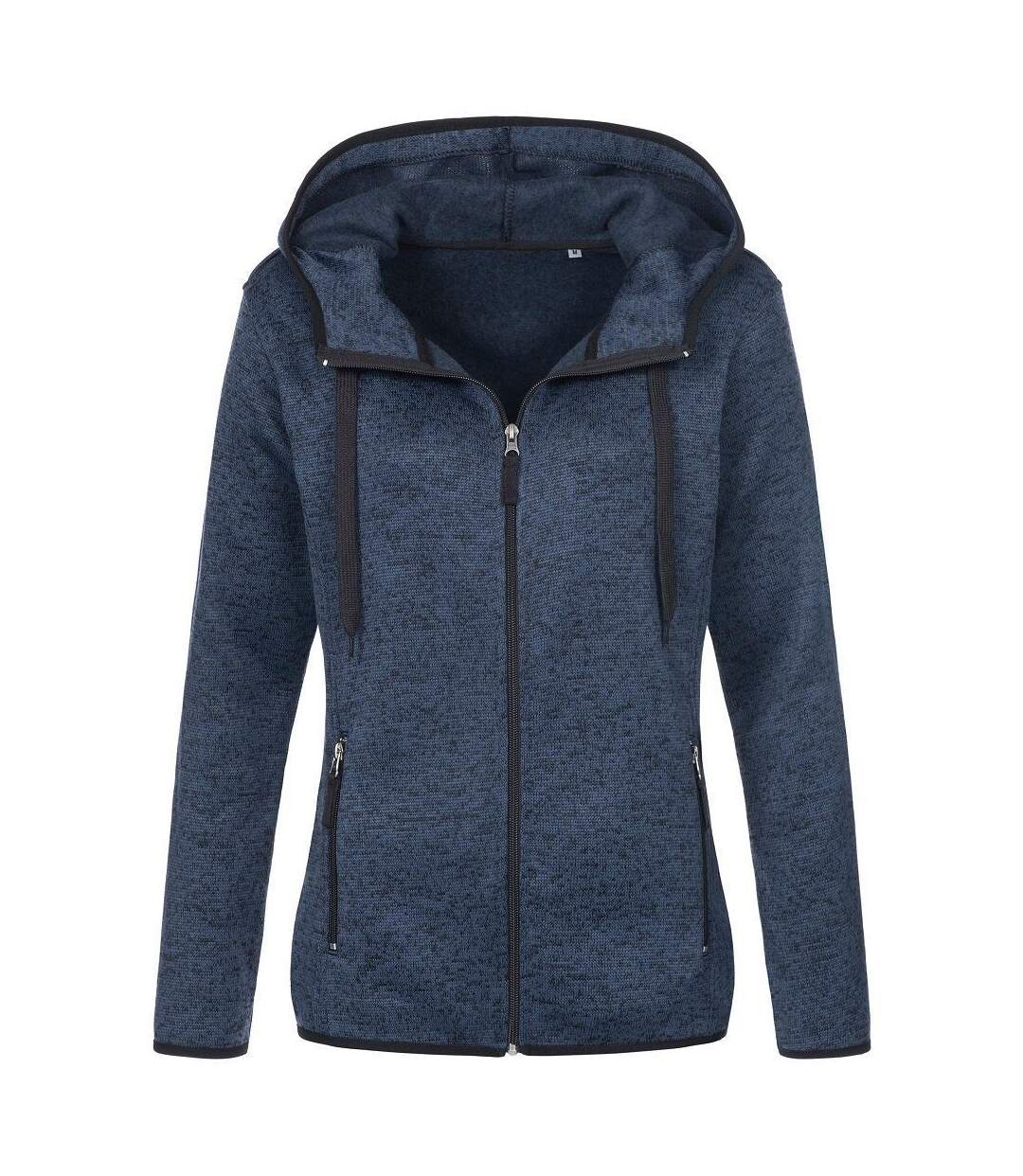 Veste polaire en tricot manches longues - Femme - ST5950 - bleu marine mélange-1