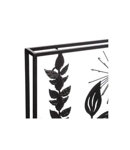 Décoration Murale en Métal Feuillu 40cm Noir