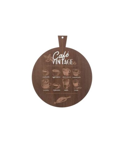 Décoration Murale Vintage Café 45cm Marron