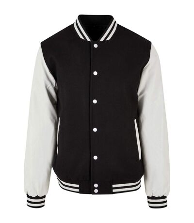 Build Your Brand Mens Old School College Varsity Jacket (Black/White) - UTRW9880