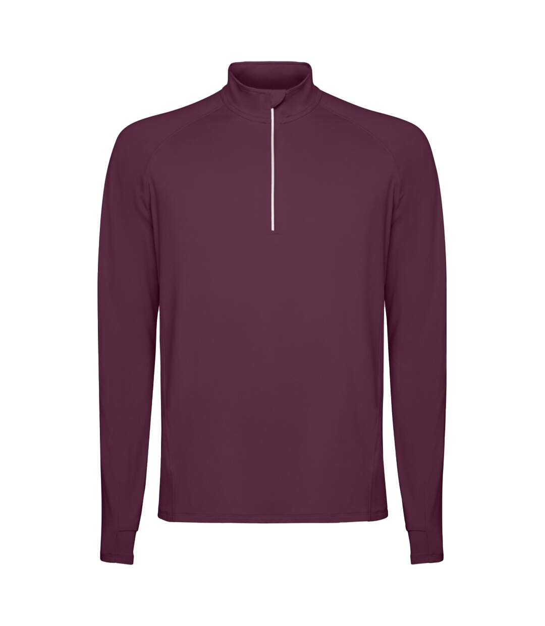 Mens estambul quarter zip long-sleeved sweatshirt plum red Roly-1