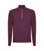 Mens estambul quarter zip long-sleeved sweatshirt plum red Roly-1