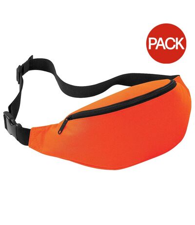 Pack of 2  Adjustable belt bag 2.5 litres  orange Bagbase