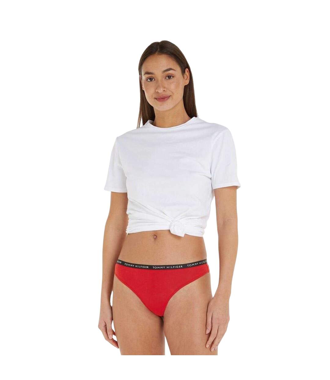 Lot De 3  Strings Motif/style Logo Femme Gris Blanc Noir Tommy Hilfiger-4