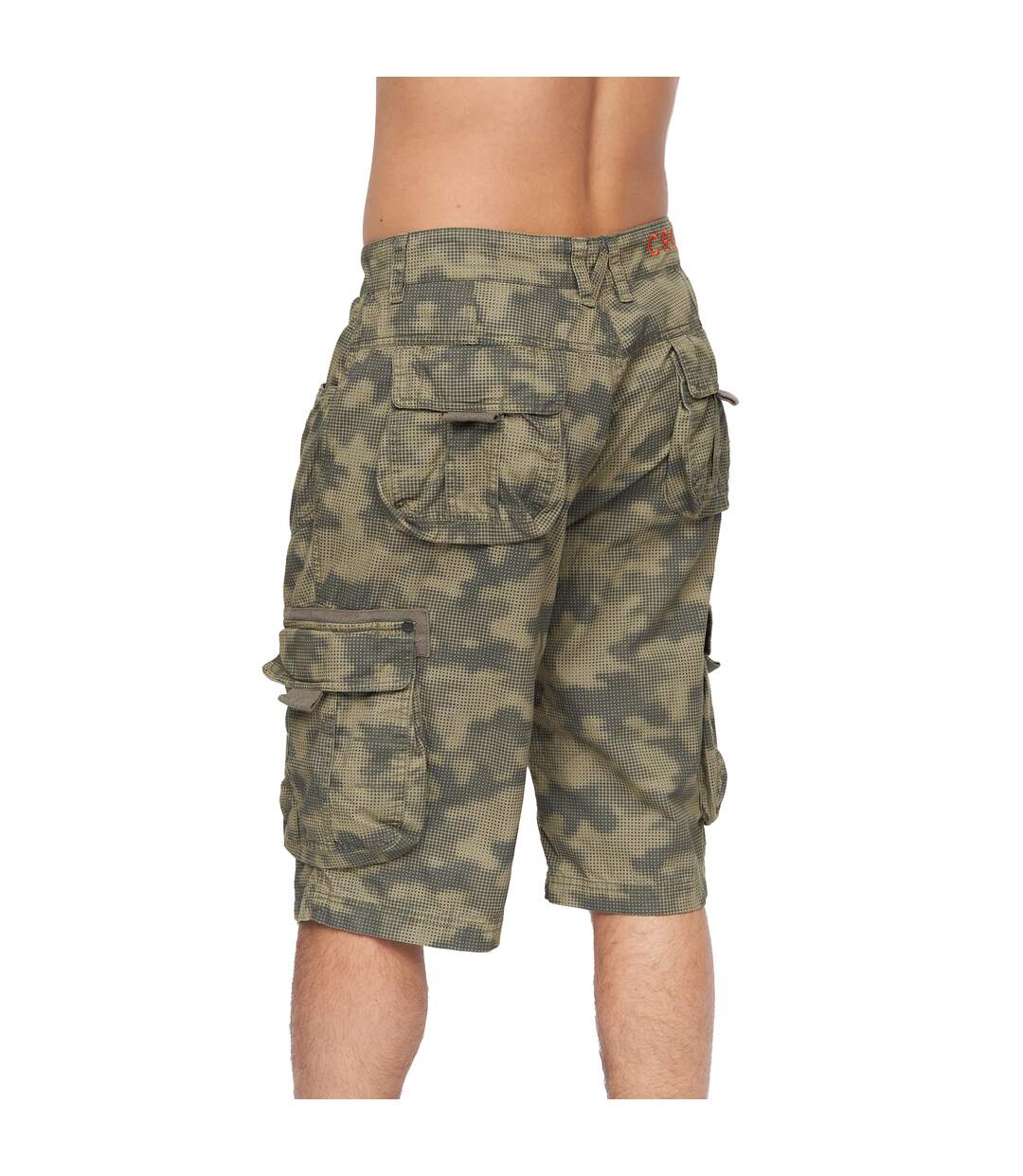 Mens hanwhere camo cargo shorts dark green Crosshatch-2