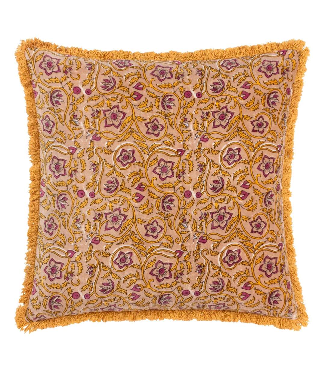 Cotton velvet filigree cushion cover 50cm x 50cm shell Paoletti