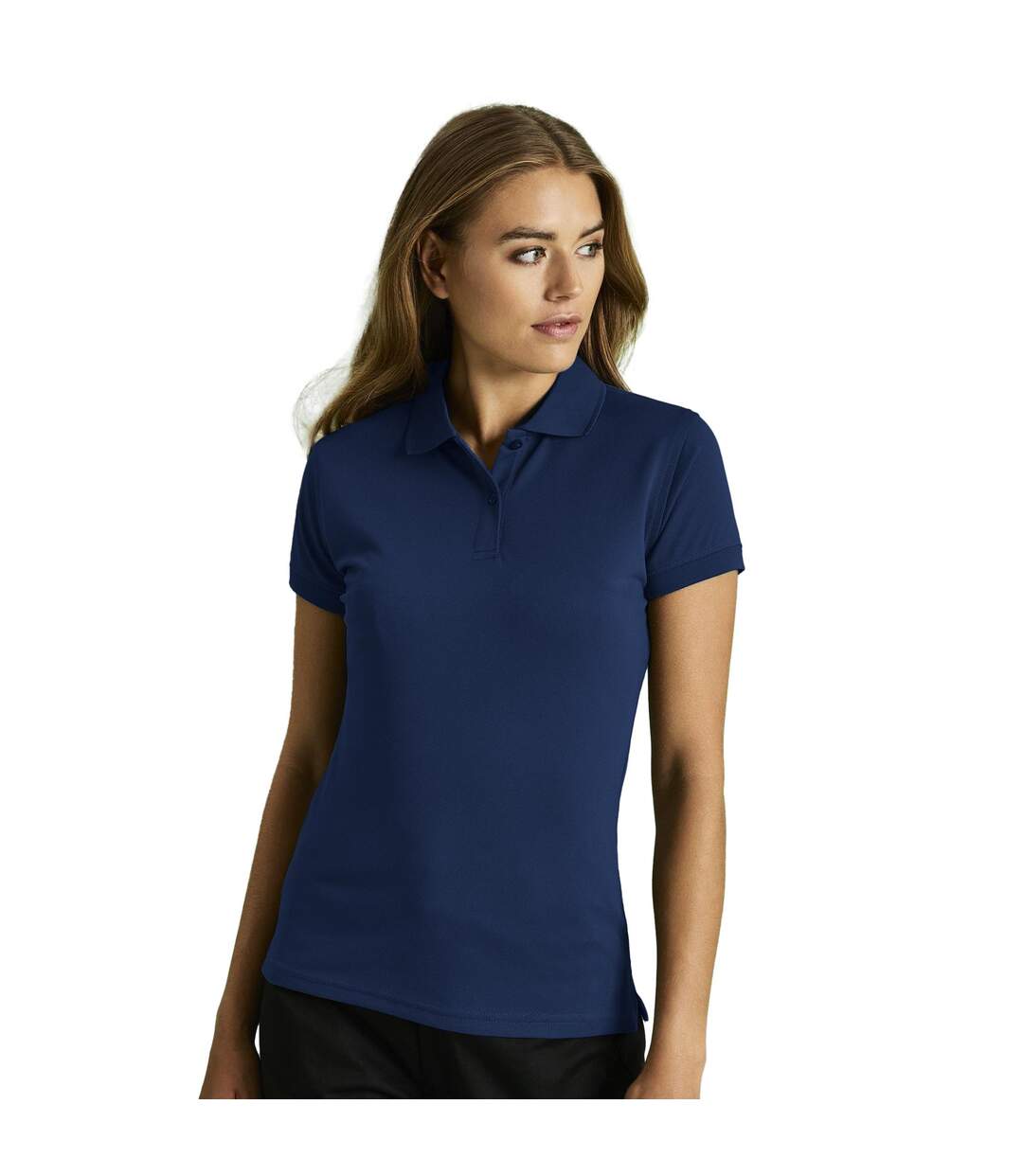 Polo À Manches Courtes 100% Coton Femme Bleu Marine Tee Jays-1