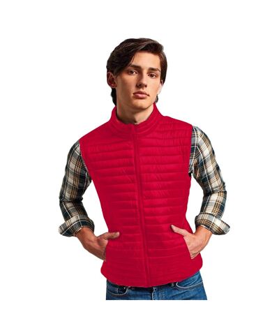 Mens tribe fineline padded gilet/bodywarmer steel 2786