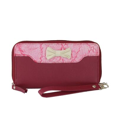 Womens/ladies adana wallet with bow detail one size raspberry/pink Eastern Counties Leather