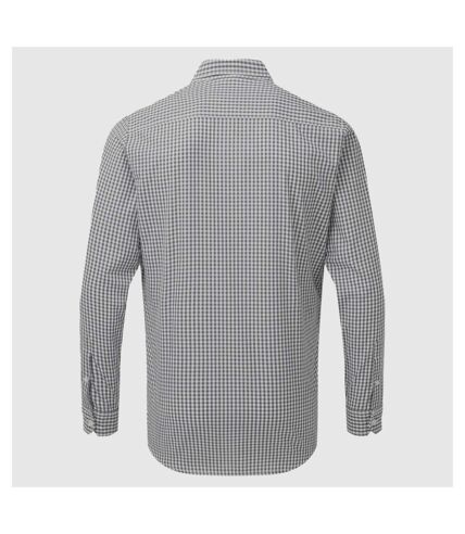 Premier Mens Maxton Check Long Sleeve Shirt (Silver/White) - UTPC3905