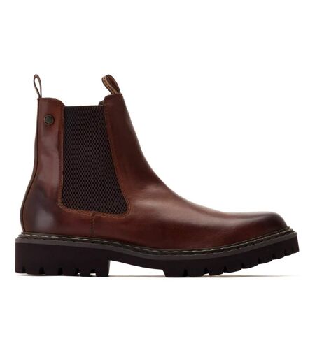 Base London Mens Utah Leather Chelsea Boots (Burnt Brown) - UTFS9481
