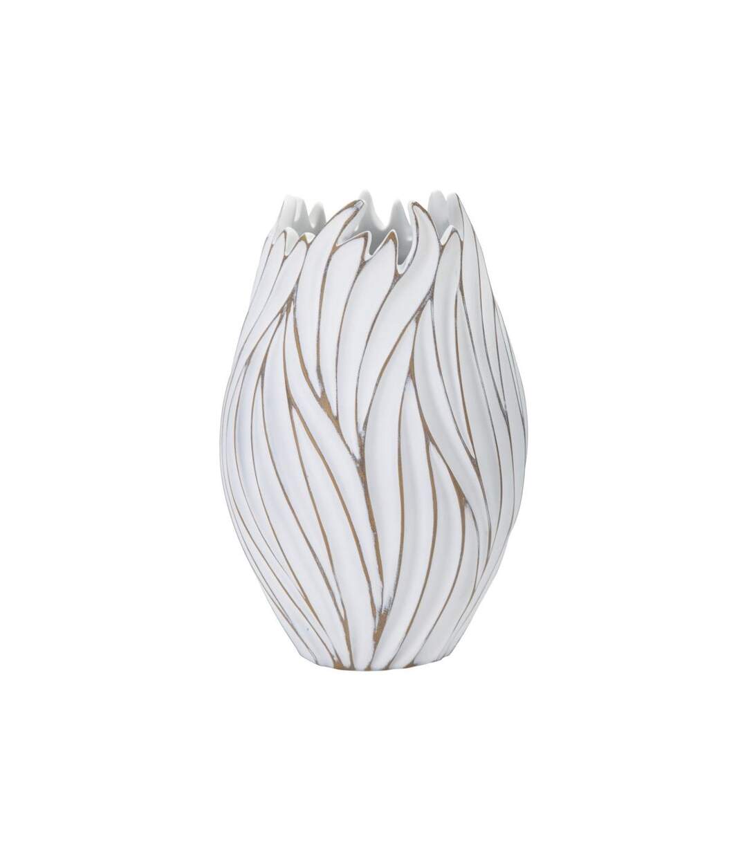 Vase Design en Relief Honduras 41cm Blanc-1