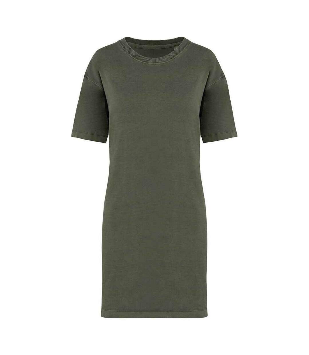 Womens/ladies t-shirt dress organic khaki Native Spirit