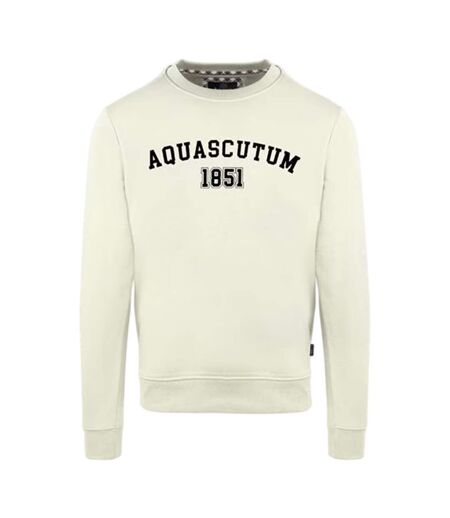 Sweat Motif/style Logo Arqué Homme Jaune Clair Aquascutum