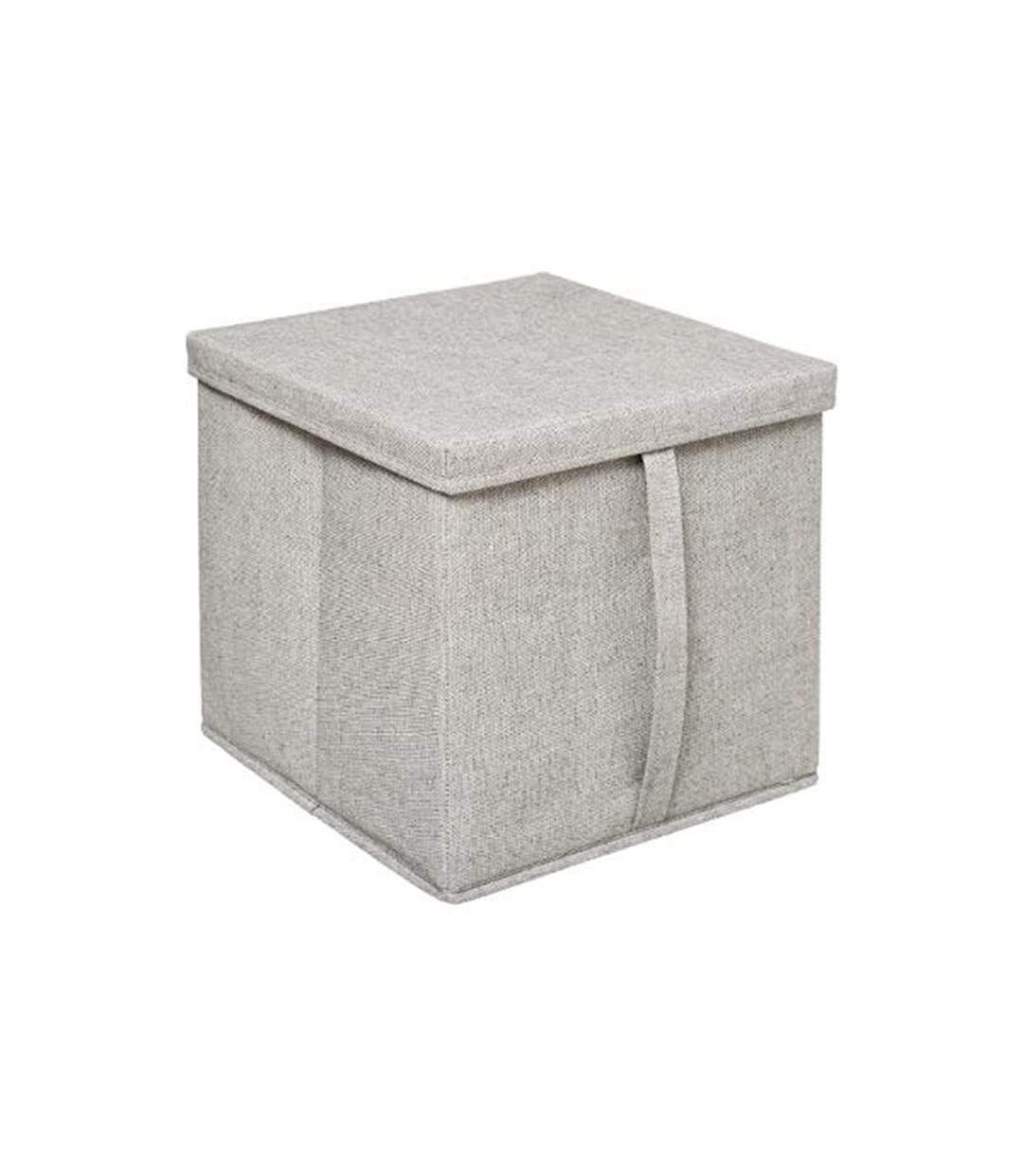 Boîte de Rangement Déco Couvercle 31x31cm Beige-1