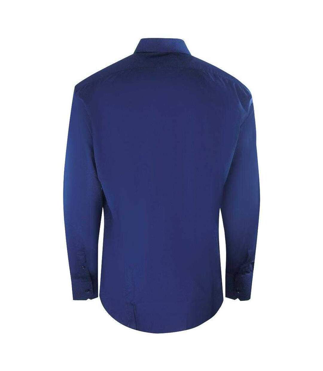 Mens Plain Long-sleeved Shirt Royal Blue Aquascutum-2