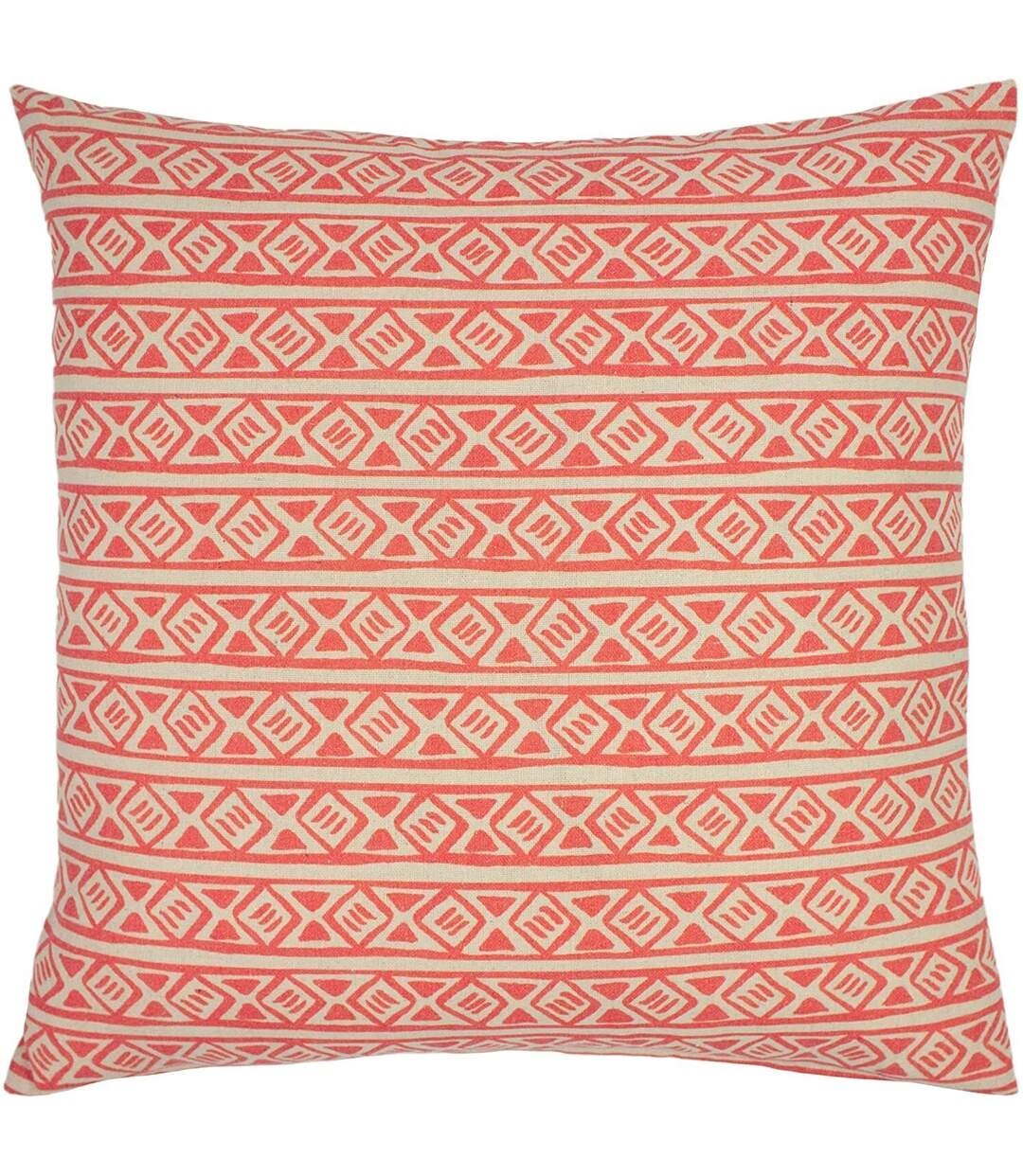 Rocco patterned cushion cover one size coral/grey Furn