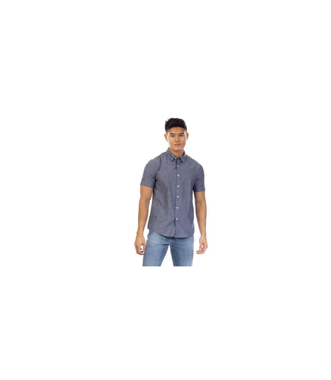 Chemise Manches Courtes Leo Homme Indigo Foncé Peter Werth-1