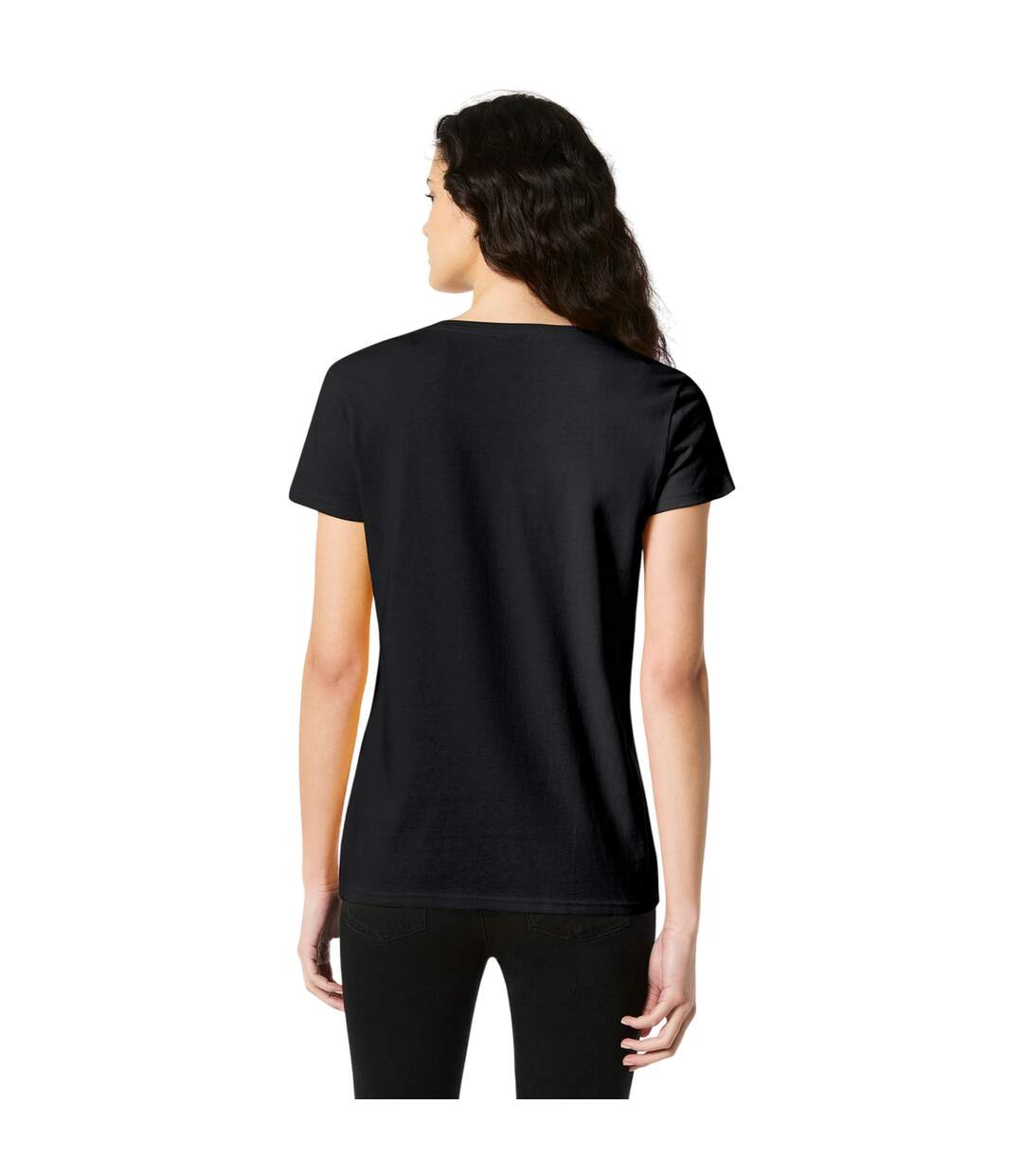 T-shirt Femme Noir Gildan-3