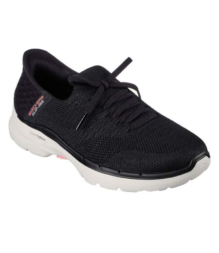 Baskets Go Walk Femme Noir Rose Vif Skechers