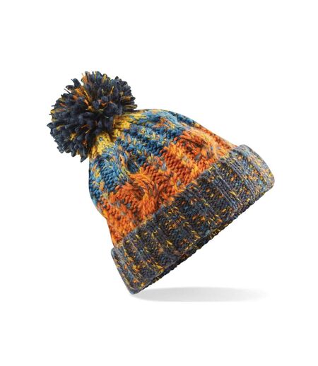 Womens/ladies corkscrew pom pom beanie retro blue Beechfield