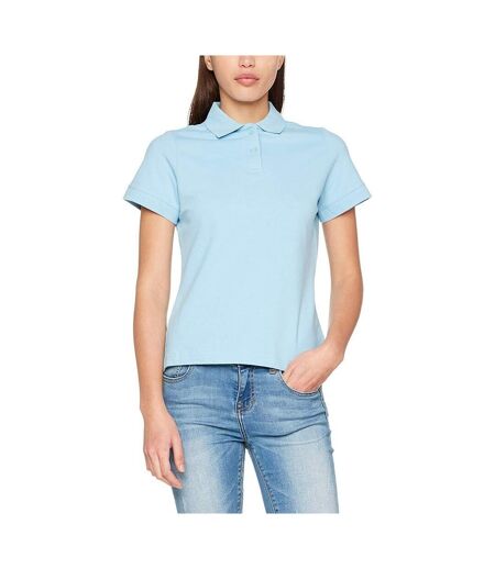 Fruit Of The Loom Ladies Lady-Fit Premium Short Sleeve Polo Shirt (Sky Blue)