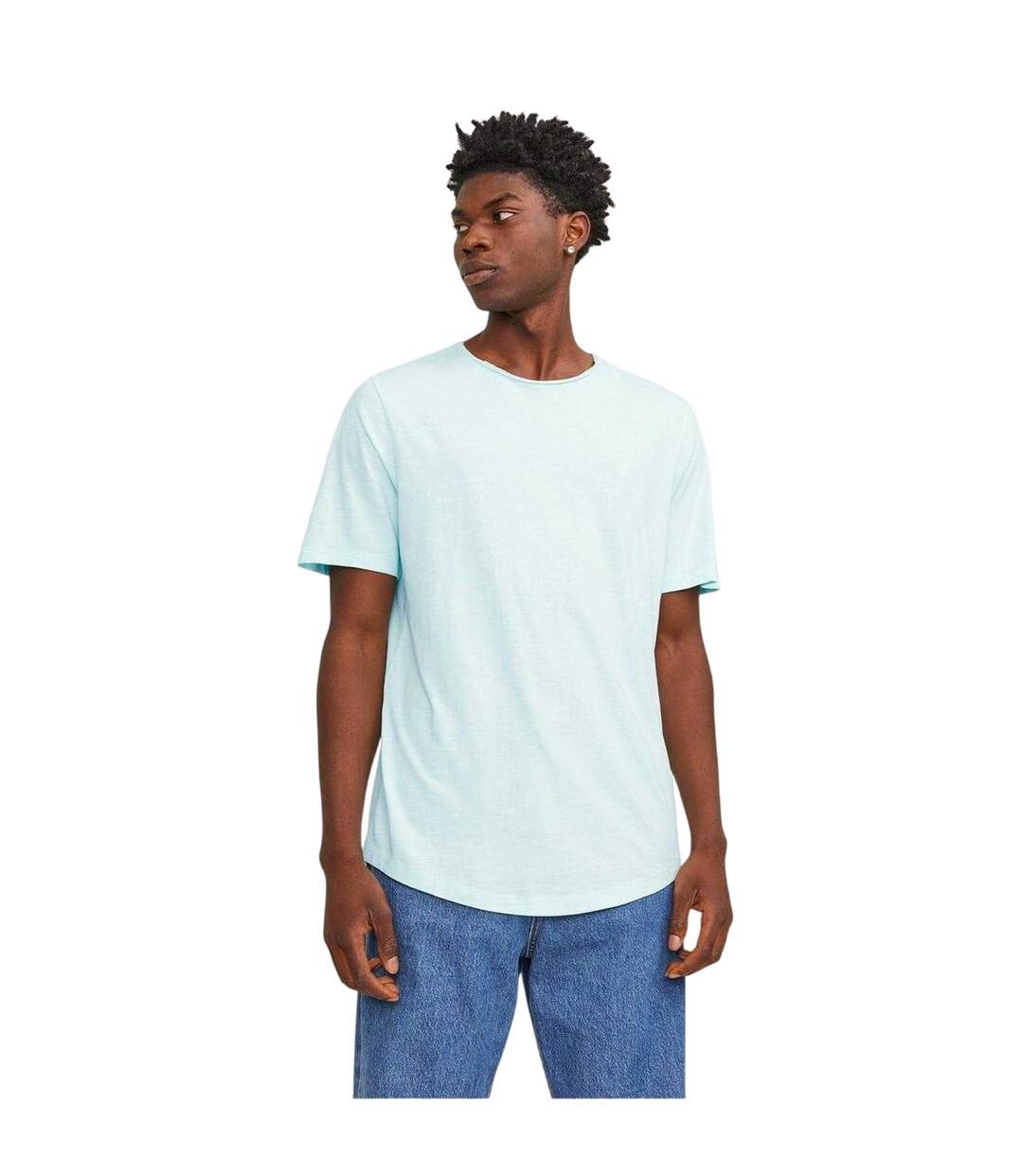 T-shirt Motif/style Uni Homme Bleu Mer Jack And Jones-2
