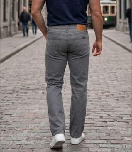 CHALLENGER M759 — Jean 5 poches extensible gris : le confort stretch urbain
