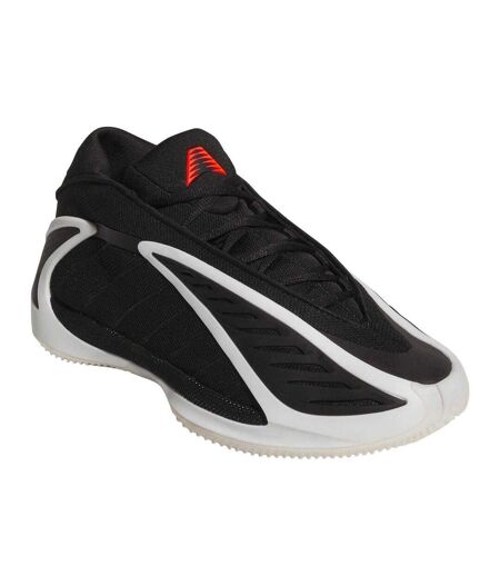 Mens Anthony Edwards Mesh Basketball Shoes Black Silver Adidas