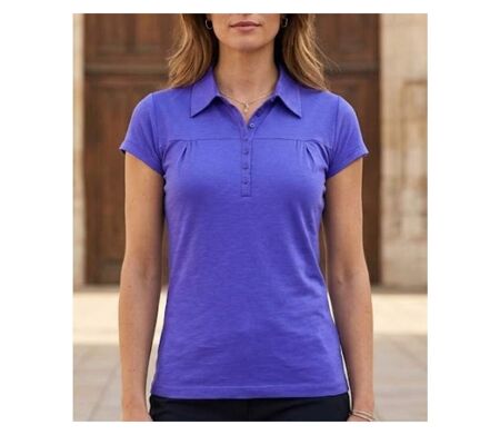 Polo MAYFLOWER DUSTY5 indigo à fronces : le confort chic au féminin